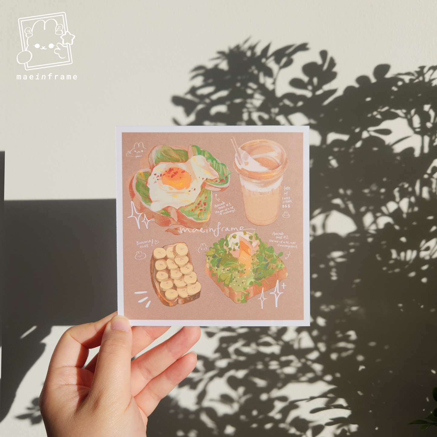 Comfy cafe foods | 5x5in print