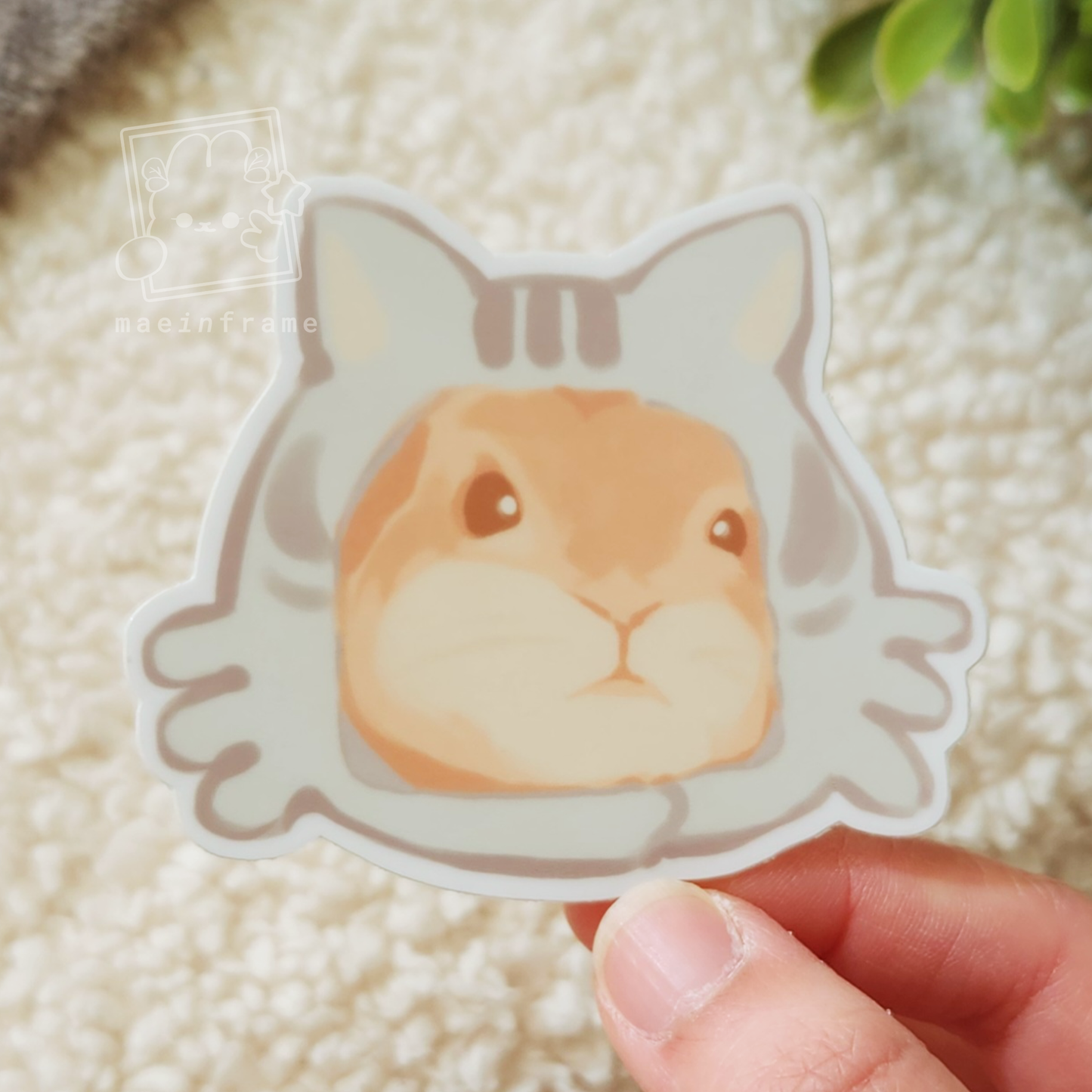 bunny cat | 3" sticker