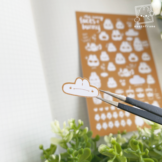 The many faces of bunny | Monotone series | 5x3.3in sticker sheet