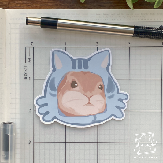 Bunny cat | 3x2.5in sticker