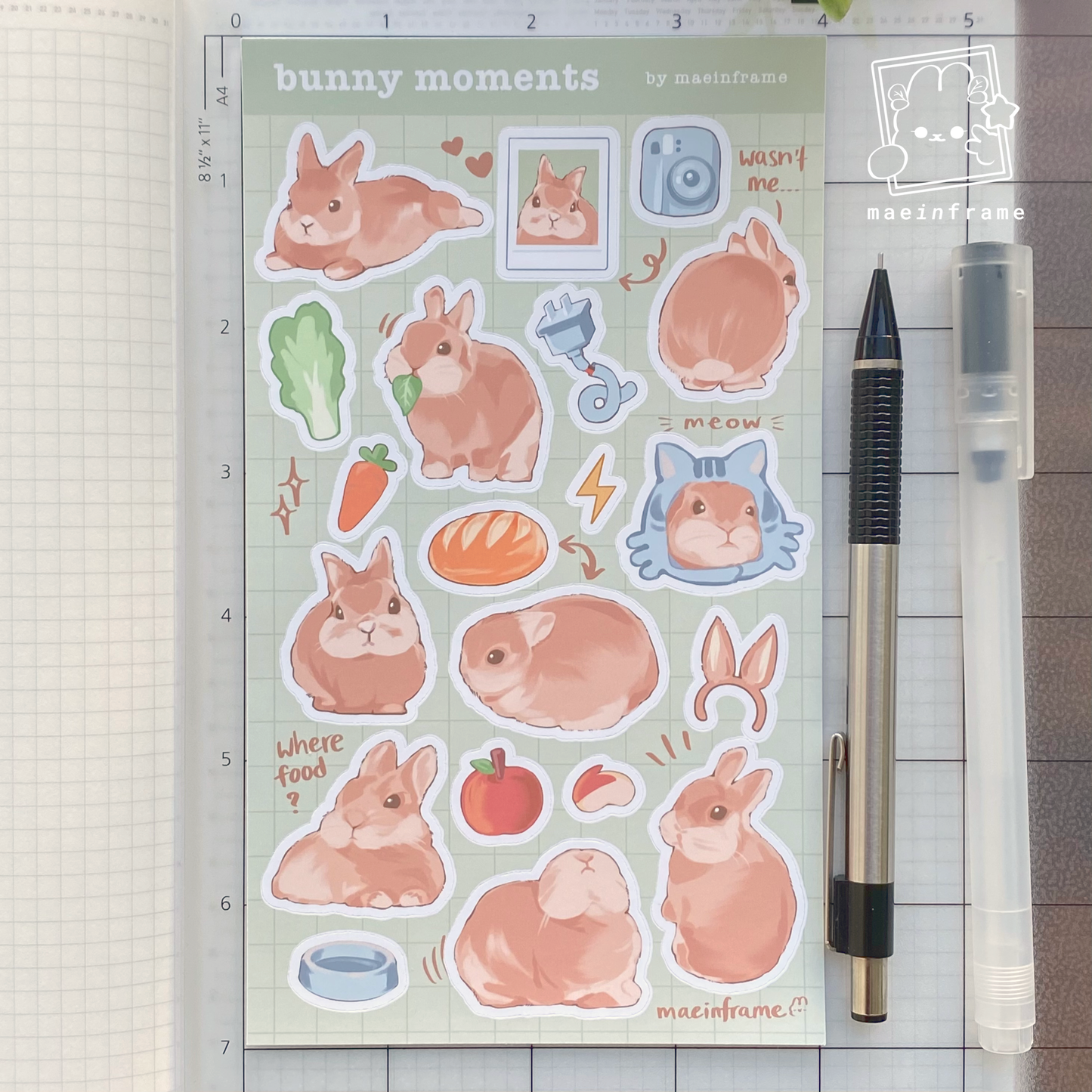 Bunny moments | 4x7in sticker sheet