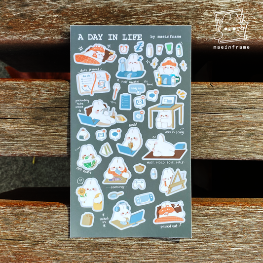 A day in life | 4x7in sticker sheet