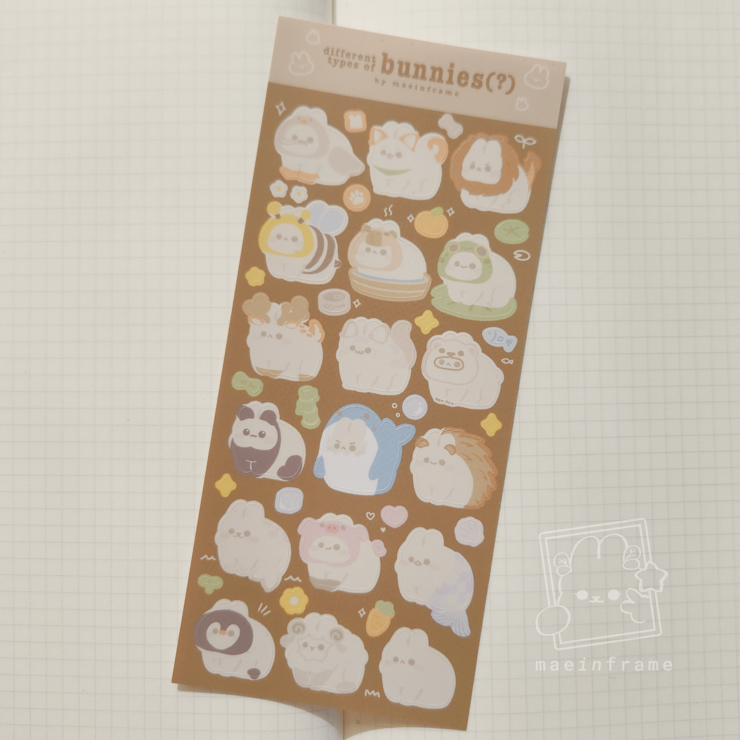 types of bunnies(?) | sticker sheet