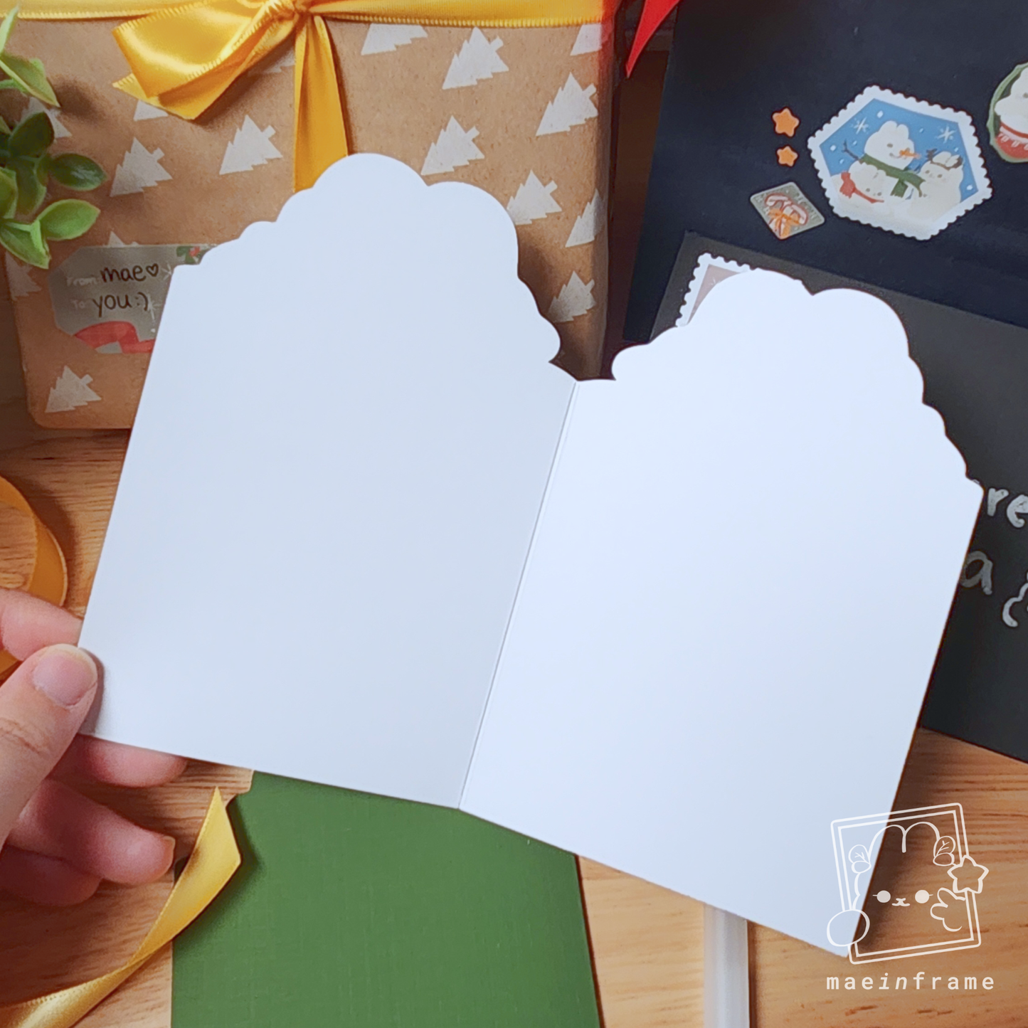 Bunny wreath greeting card