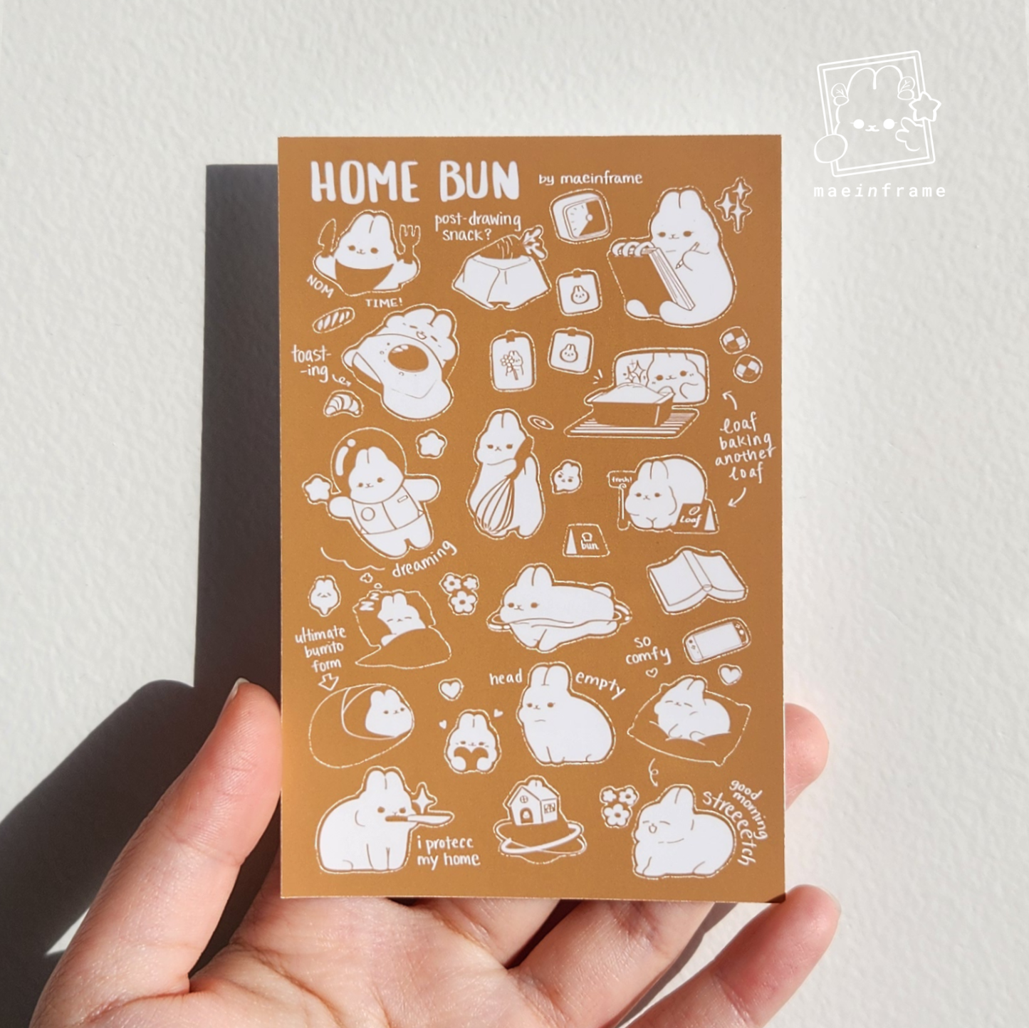 Home bun | Monotone series | 5x3.3in sticker sheet