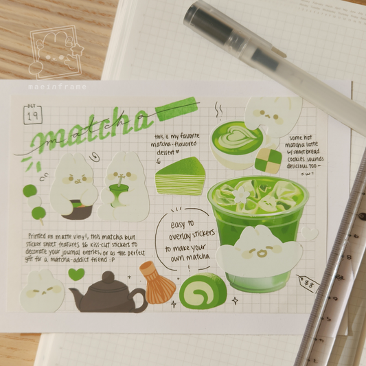 matcha bun | sticker sheet