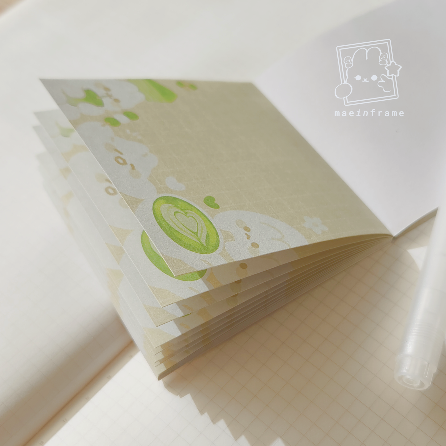 matcha buns | 3x3in memo pad