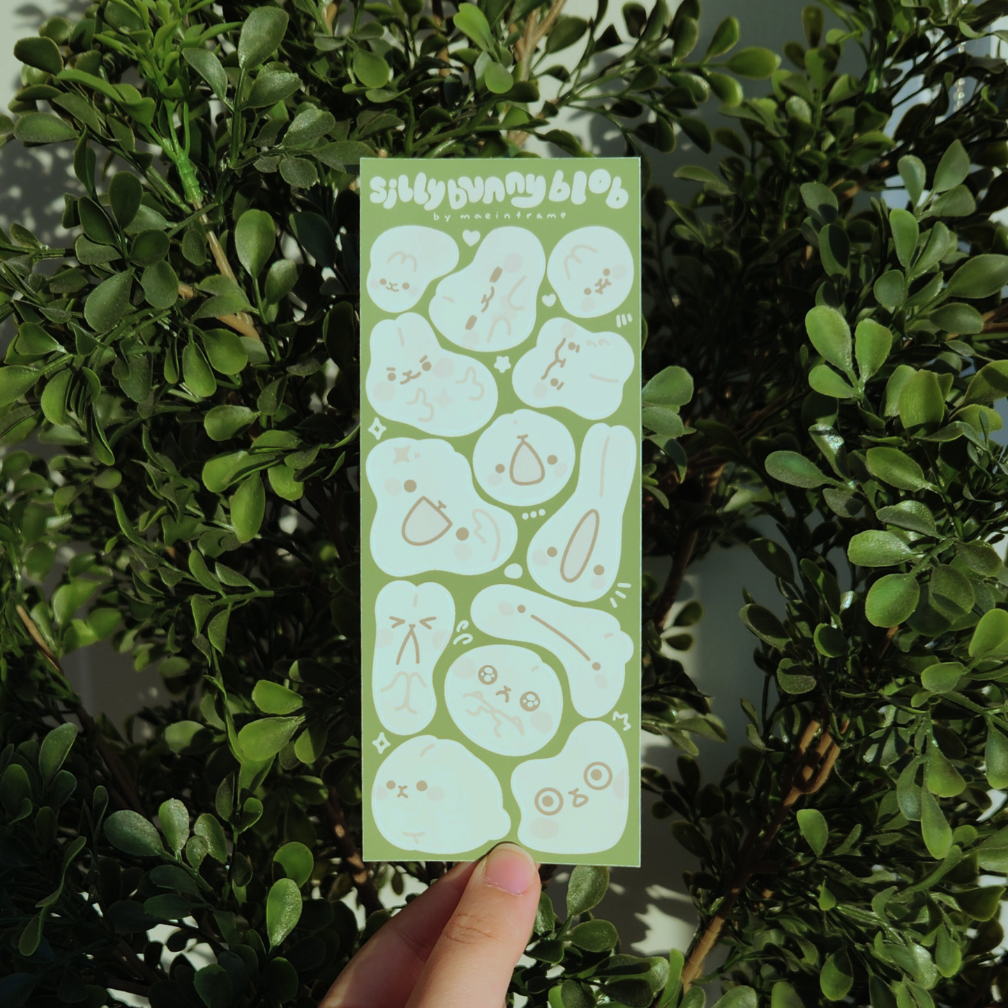 Silly bunny blobs | 2.7x6.8in sticker sheet