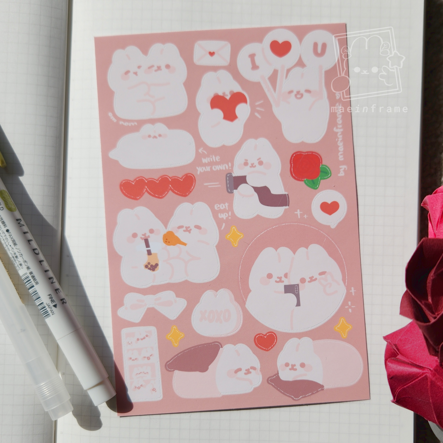 valentine's bun | sticker sheet